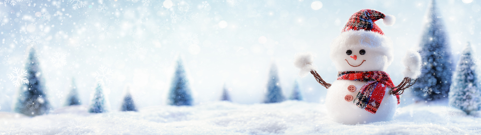 Homepage banner with snowmen