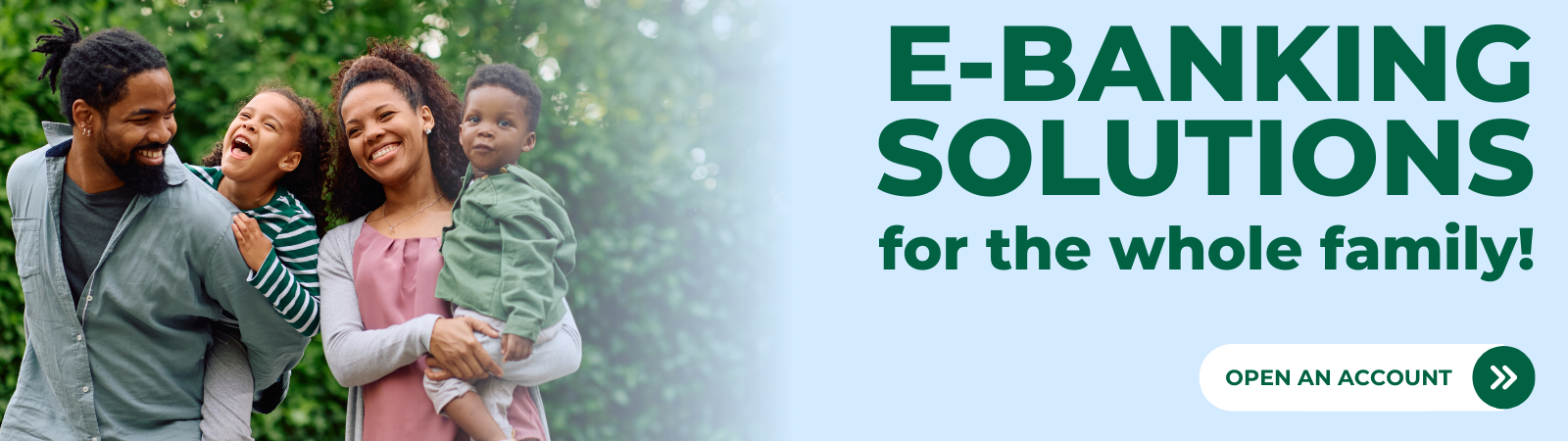 Smiling family of four taking a walk